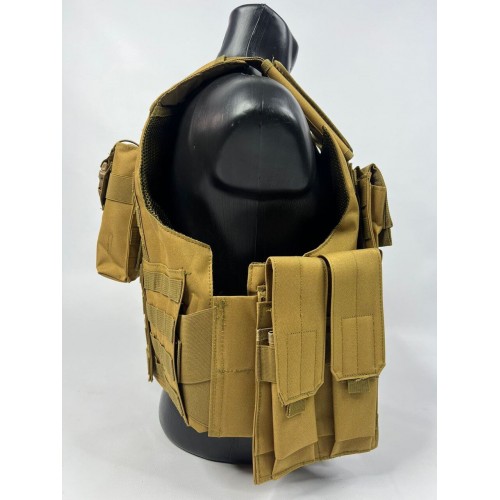 Тактический разгрузочный жилет «5 / пять карманов» с подсумками Tactical Molle Plate Carrier для съемных бронепластин в Мытищах